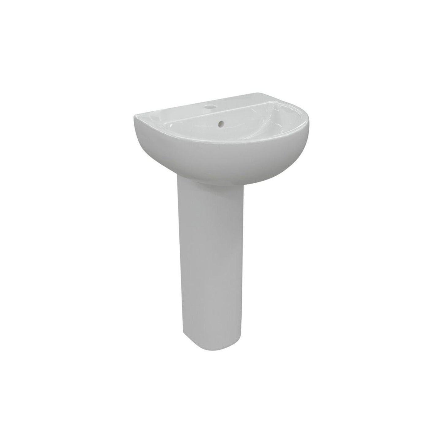 Arla 1 Tap Hole Basin & Full Pedestal 550X400mm