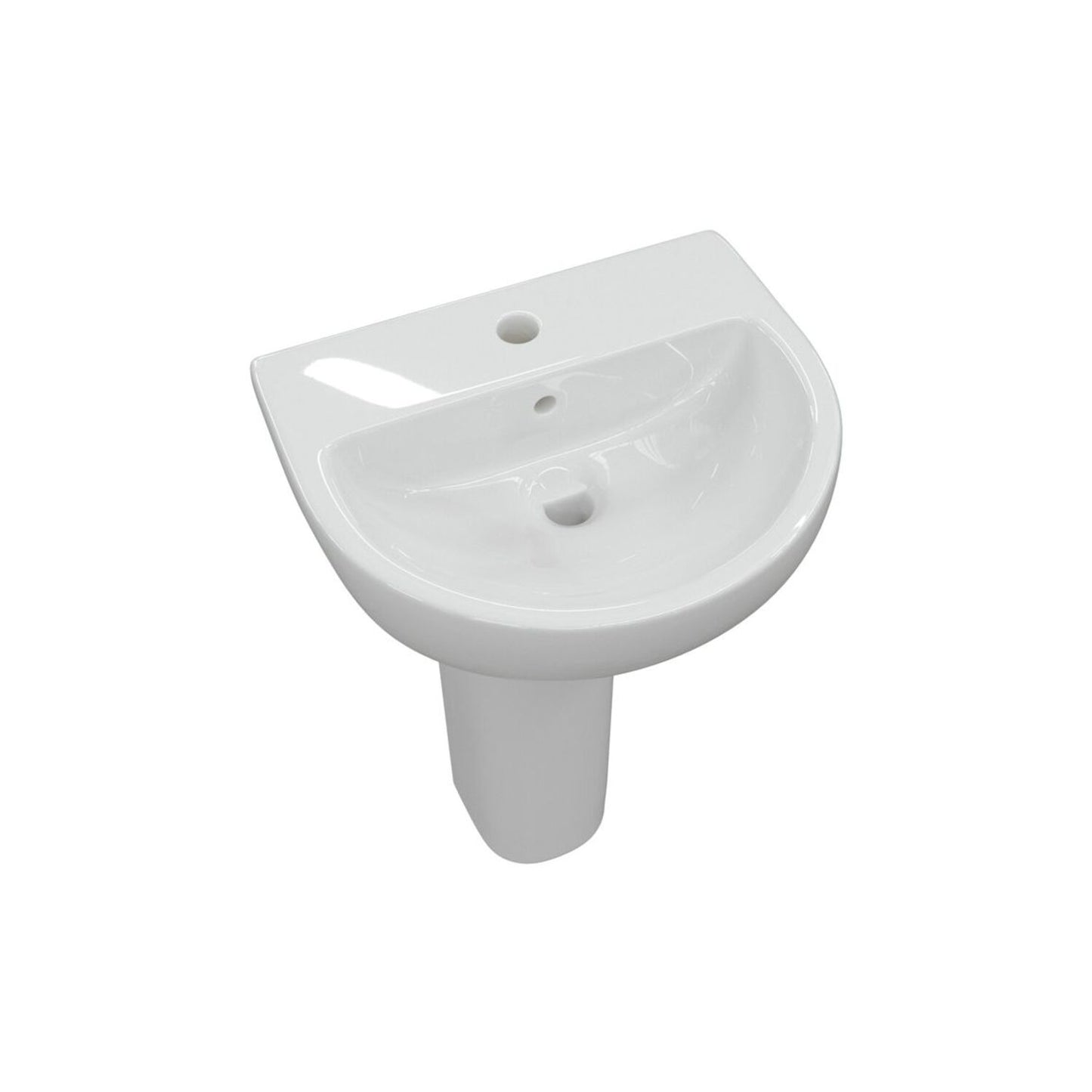 Arla 1 Tap Hole Basin & Full Pedestal 550X400mm