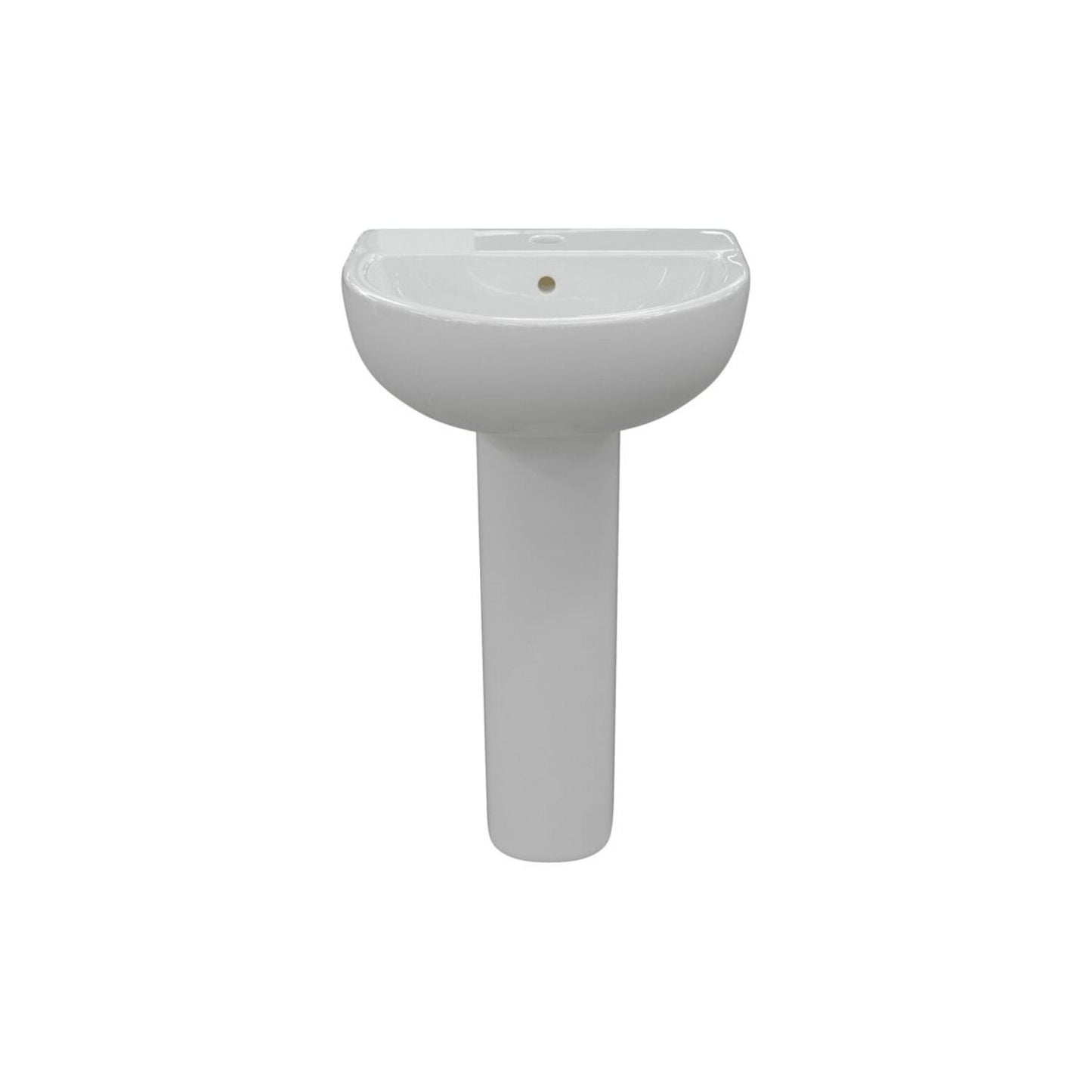 Arla 1 Tap Hole Basin & Full Pedestal 550X400mm