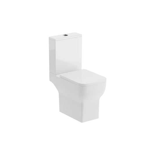 Arla Rimless Close Coupled Open Back WC & Soft Close Seat