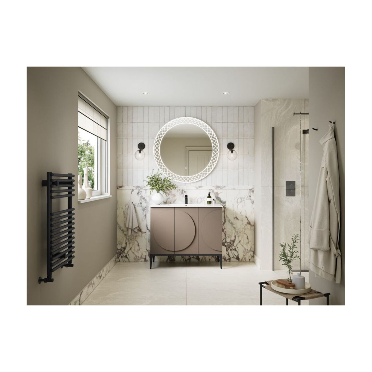 Chaco 610mm Floor Standing 2 Door Basin Unit & 1 Tap Hole Basin - Matt Taupe