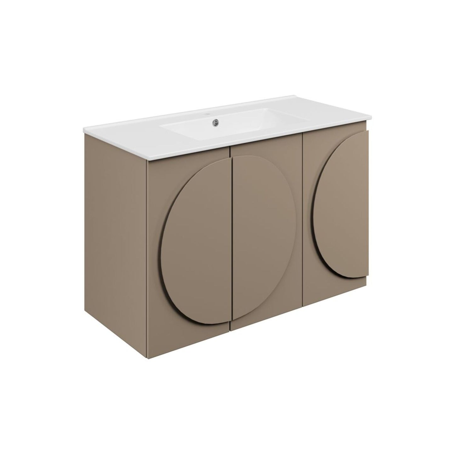 Chaco 1010mm Floor Standing 3 Door Basin Unit & 1 Tap Hole Basin - Matt Taupe