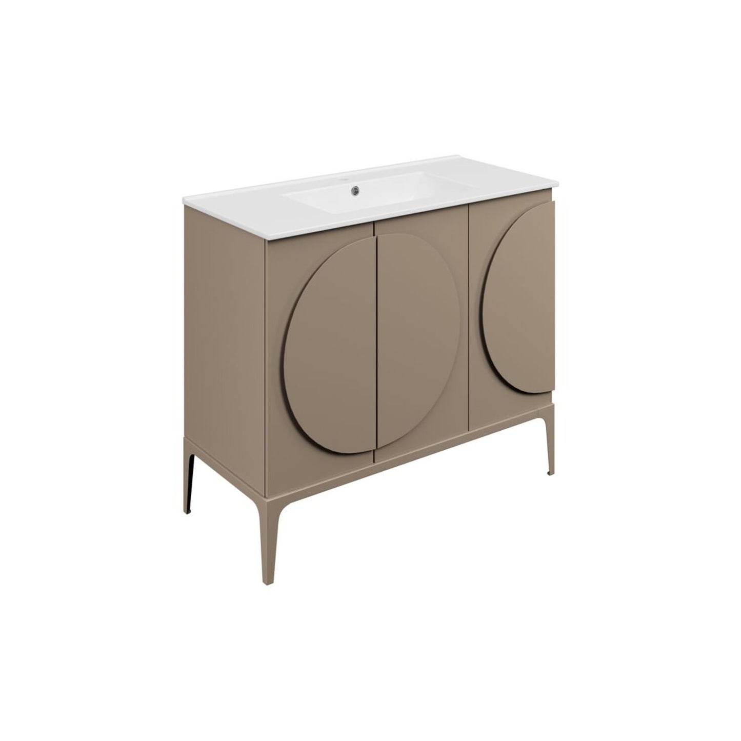 Chaco 1010mm Floor Standing 3 Door Basin Unit & 1 Tap Hole Basin - Matt Taupe