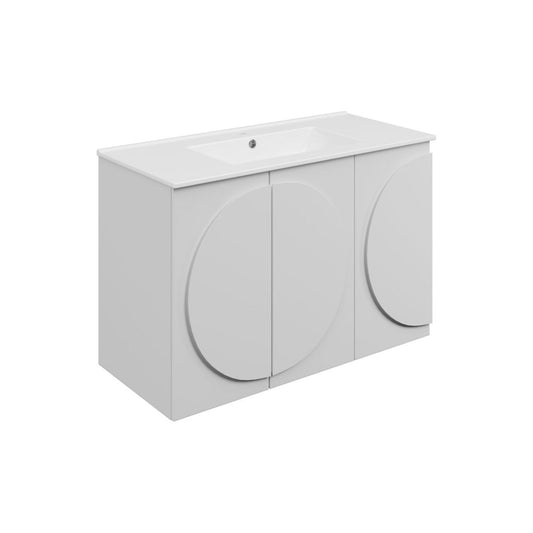 Chaco 1010mm Floor Standing 3 Door Basin Unit & 1 Tap Hole Basin - Matt White