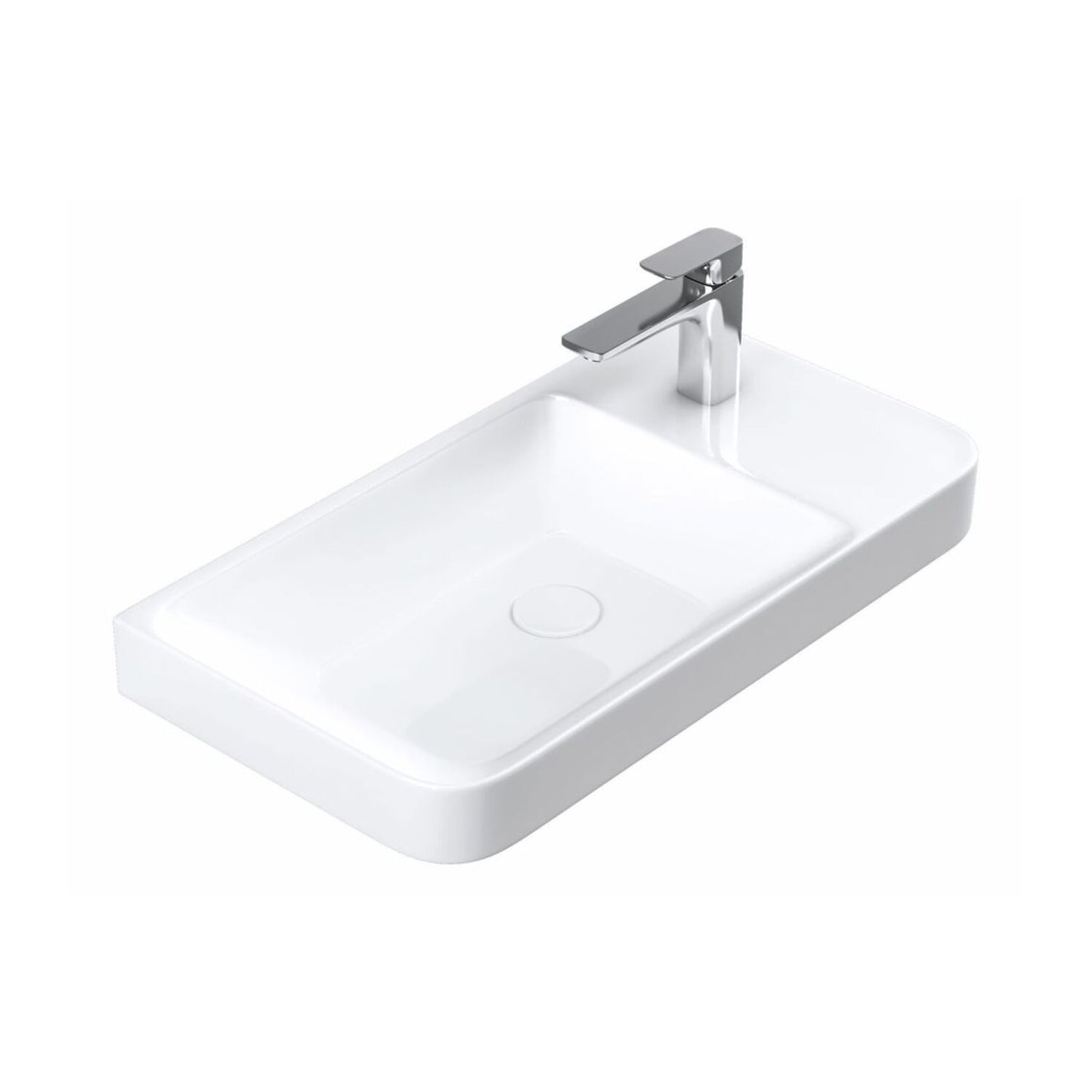 Mirelle 550mm Floor Standing Slim Depth 1 Door Basin Unit & 1 Tap Hole Basin - Textured Walnut