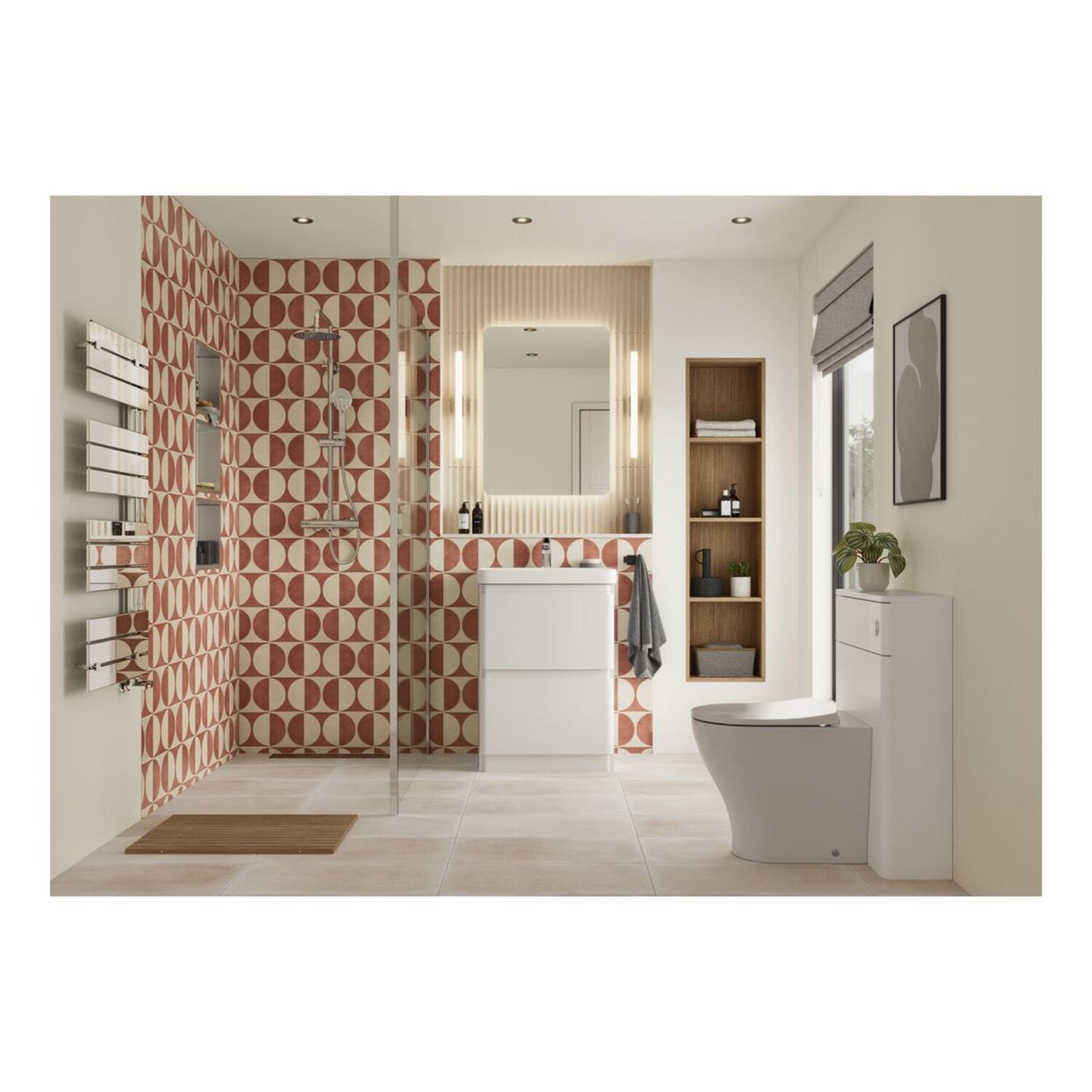 Mirelle 605mm Wall Hung 2 Drawer Basin Unit & 1 Tap Hole Basin - Matt White