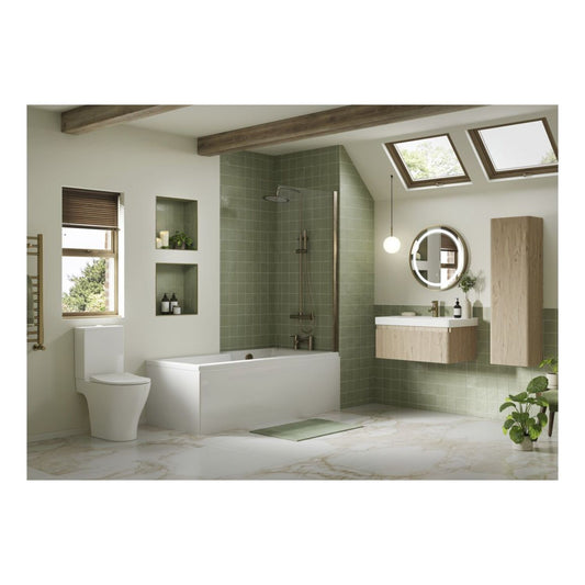 Mirelle 500mm Floor Standing 2 Drawer Basin Unit & 1 Tap Hole Basin - Textured Oak