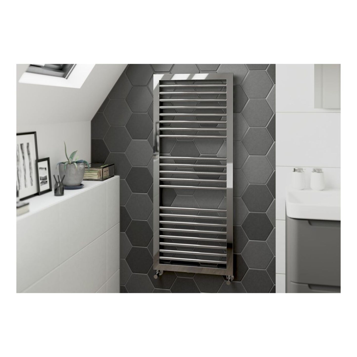 Zyro Straight Square Ladder Radiator 500x1228mm