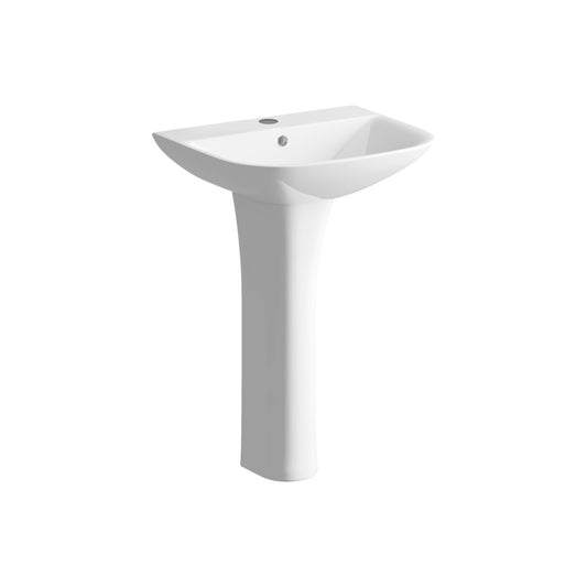 Calmea 1 Tap Hole Basin & Full Pedestal (Boxed) 560X450mm