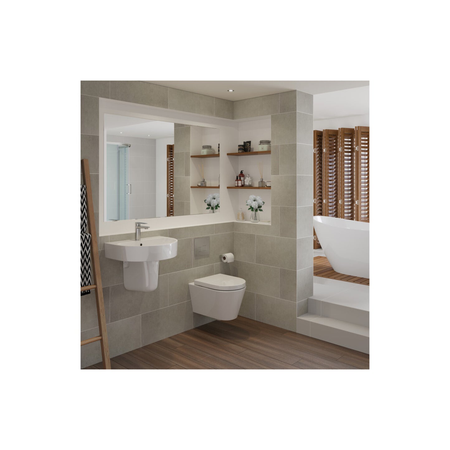 Cinta 1 Tap Hole Basin & Semi Pedestal 555X430mm