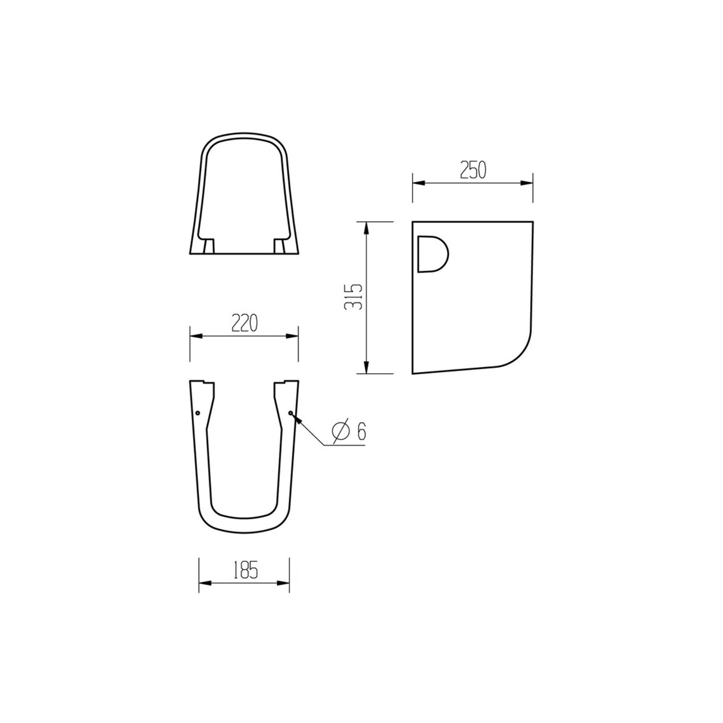 Cinta 1 Tap Hole Basin & Semi Pedestal 555X430mm