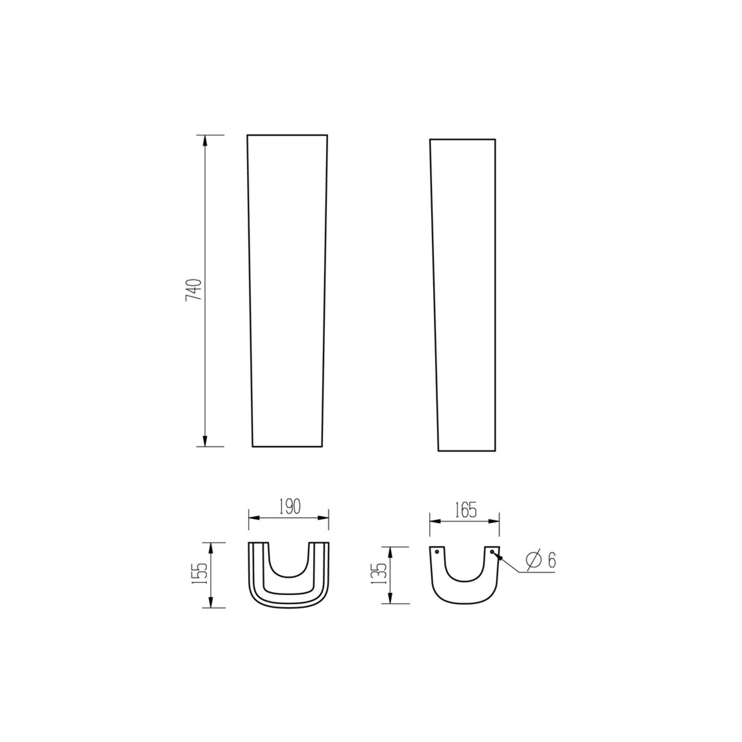 Tahlia 1 Tap Hole Basin & Full Pedestal 600X400mm