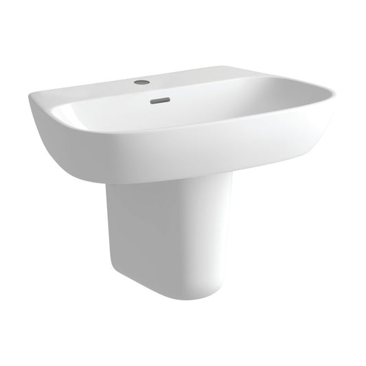 Tahlia 1 Tap Hole Basin & Semi Pedestal 600X400mm