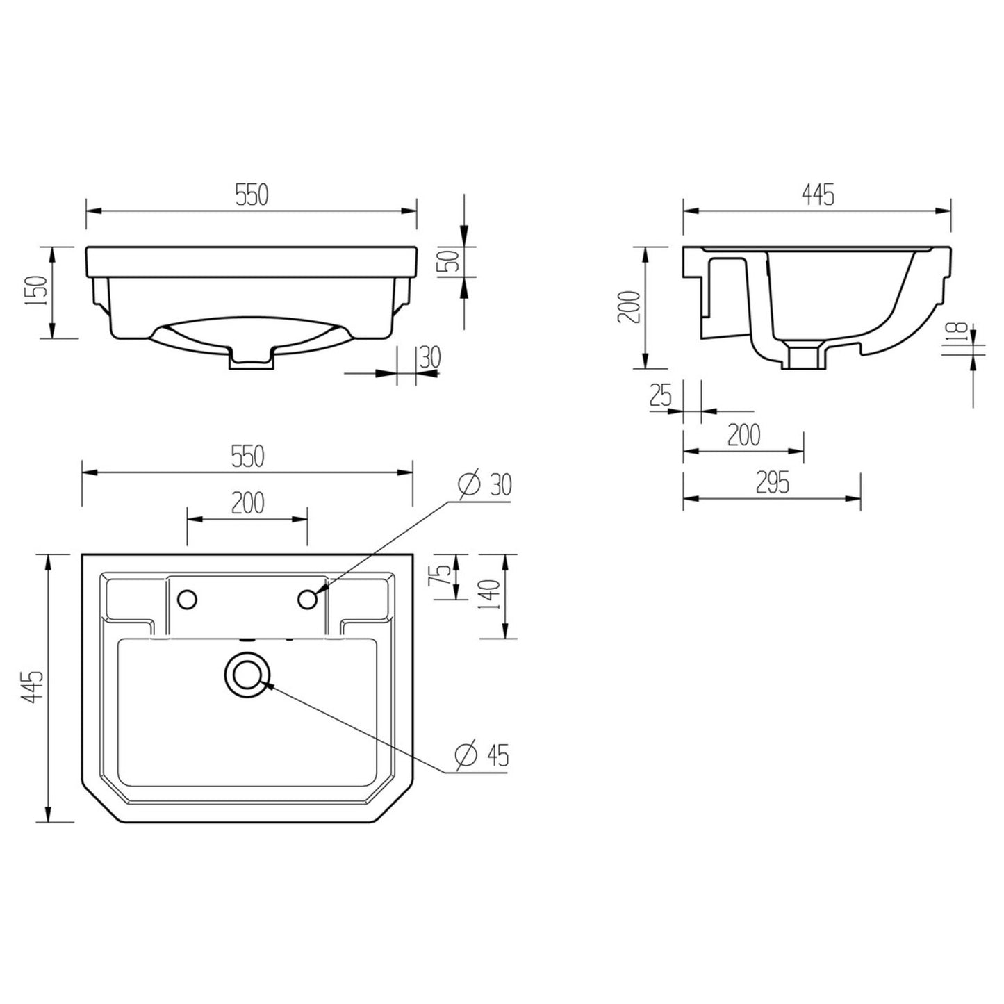 Solae Semi Recessed Basin