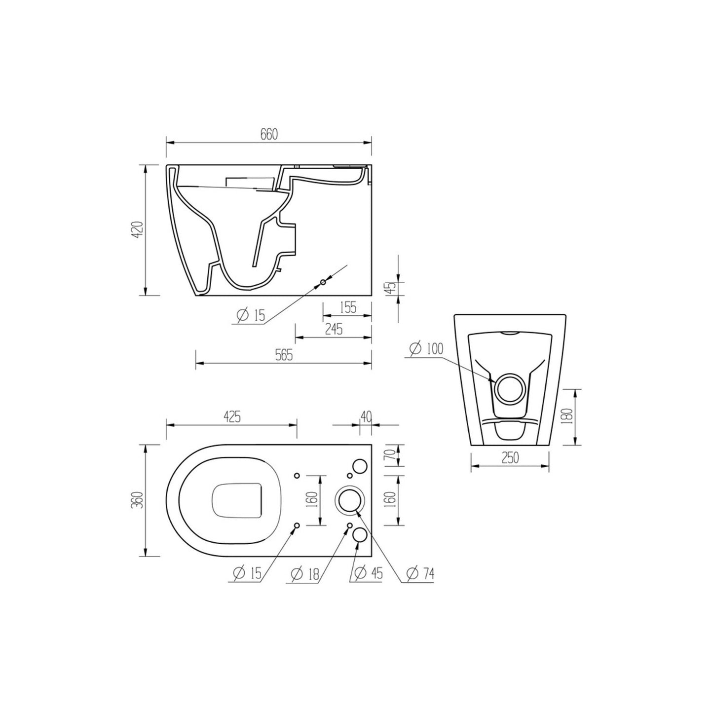 Cinta Rimless Close Coupled Fully Shrouded WC & Soft Close Seat