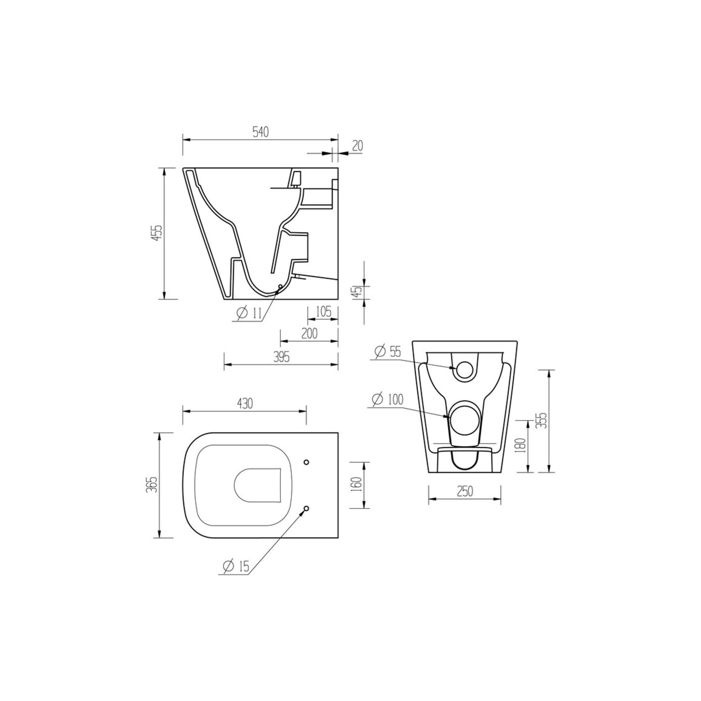 Tahlia Rimless Back To Wall Comfort Height WC & Soft Close Seat