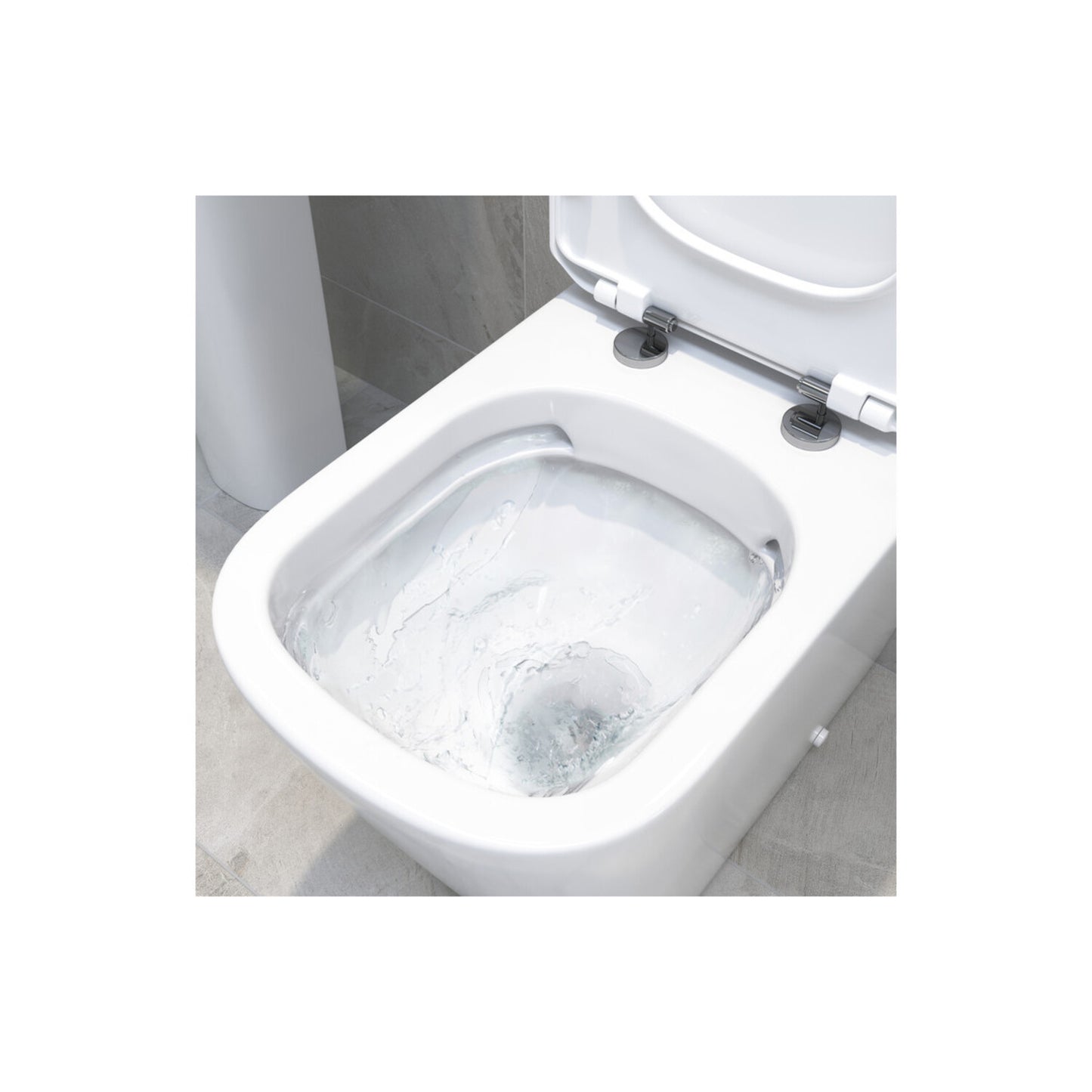 Tahlia Rimless Close Coupled Fully Shrouded Comfort Height WC & Soft Close Seat