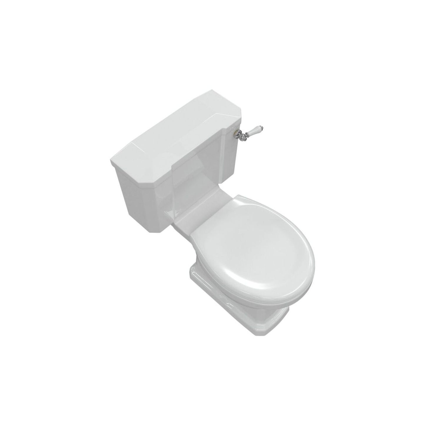 Solae Close Coupled WC & Satin White Wood Effect Seat w/Chrome Finishes