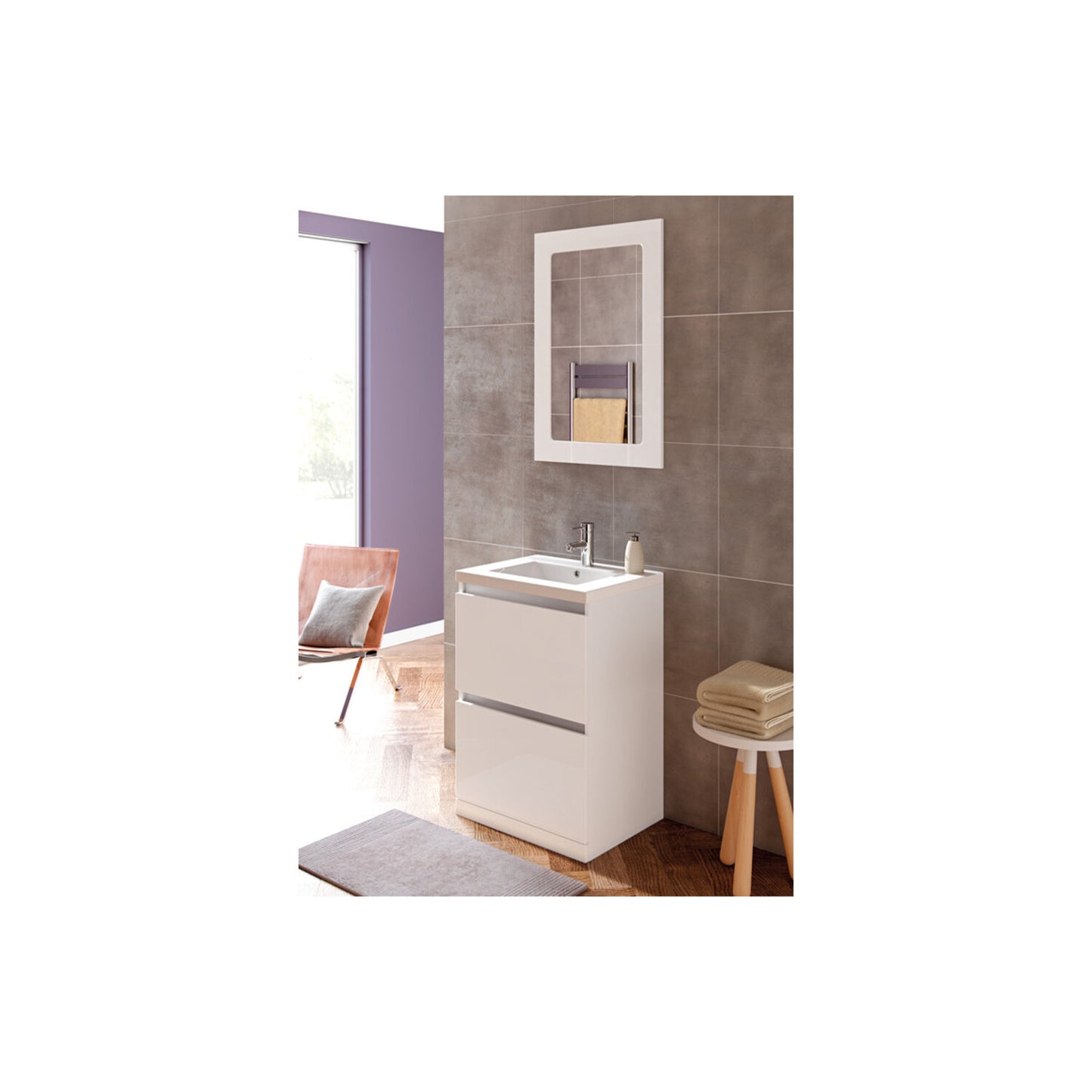 Halona 300mm 2 Door Wall Hung Tall Unit - White Gloss
