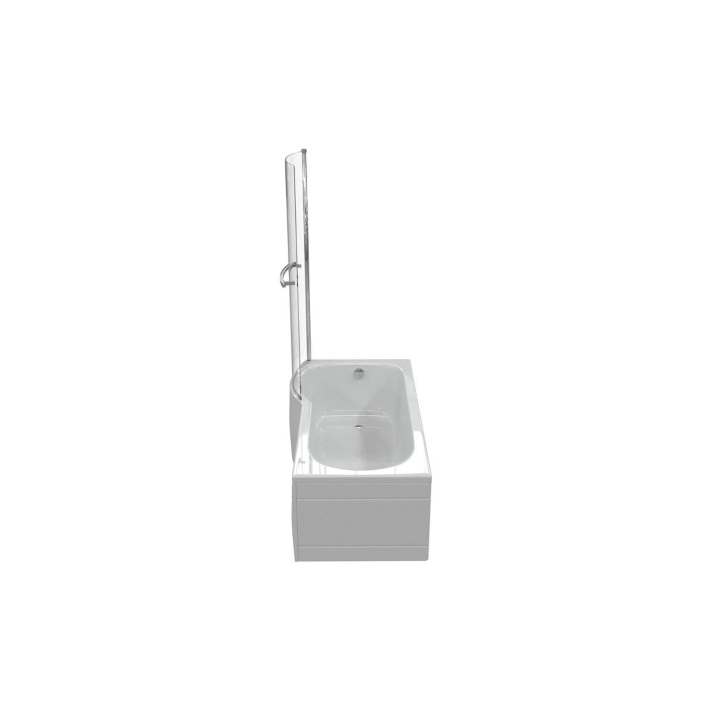 P-Shape 0 Tap Hole Shower Bath Panel & Screen L 1700 X W 700-850 X H 410mm