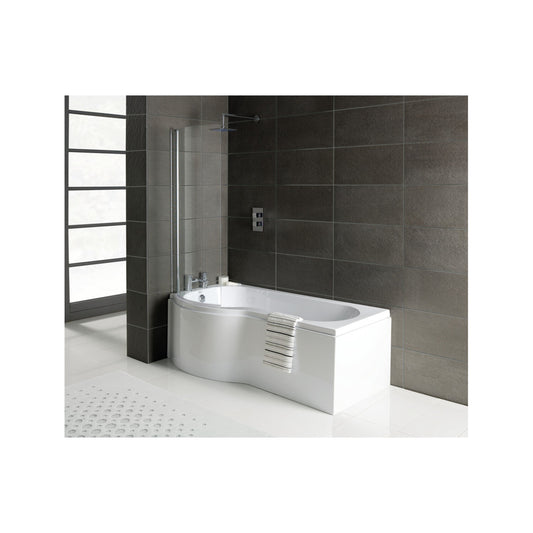 P-Shape 0 Tap Hole Shower Bath Panel & Screen L 1700 X W 700-850 X H 410mm