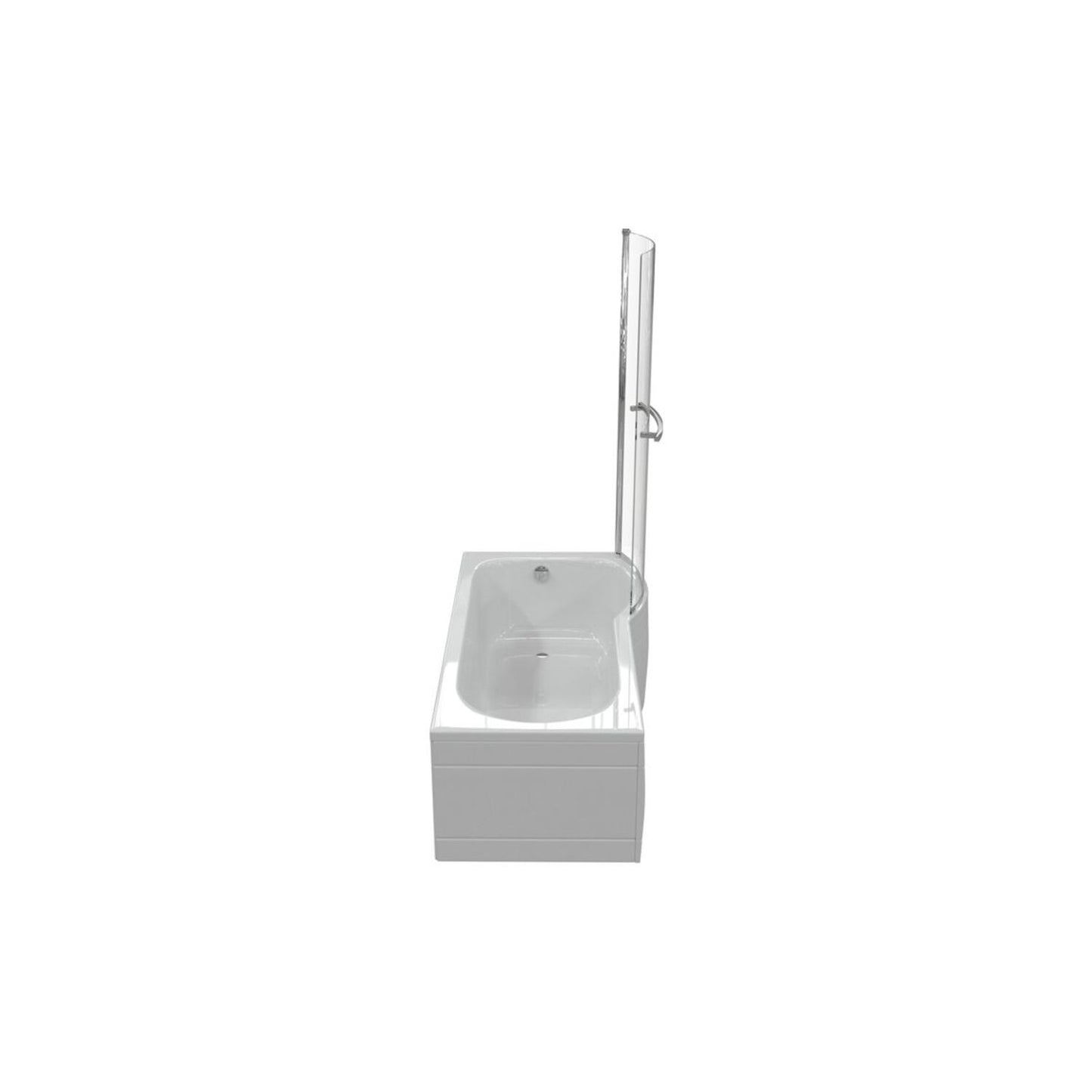 P-Shape 0 Tap Hole Shower Bath Panel & Screen L 1700 X W 700-850 X H 410mm