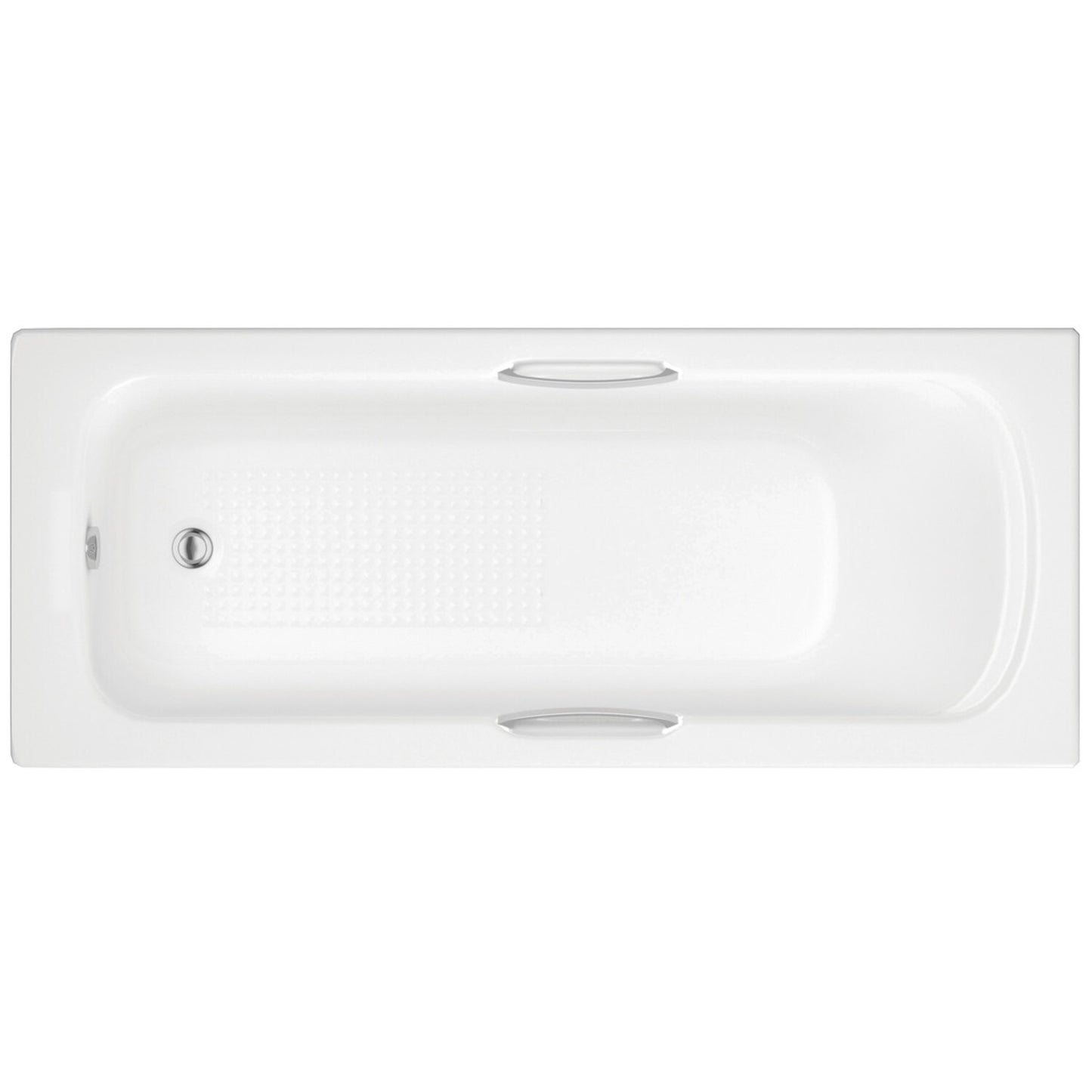 Mirelle Single End Twin Grip Textured Base 8mm 1700x700x510mm 2 Tap Hole Bath