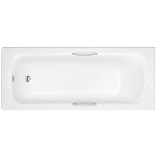 Mirelle Single End Twin Grip Textured Base 8mm 1700x700x510mm 2 Tap Hole Bath