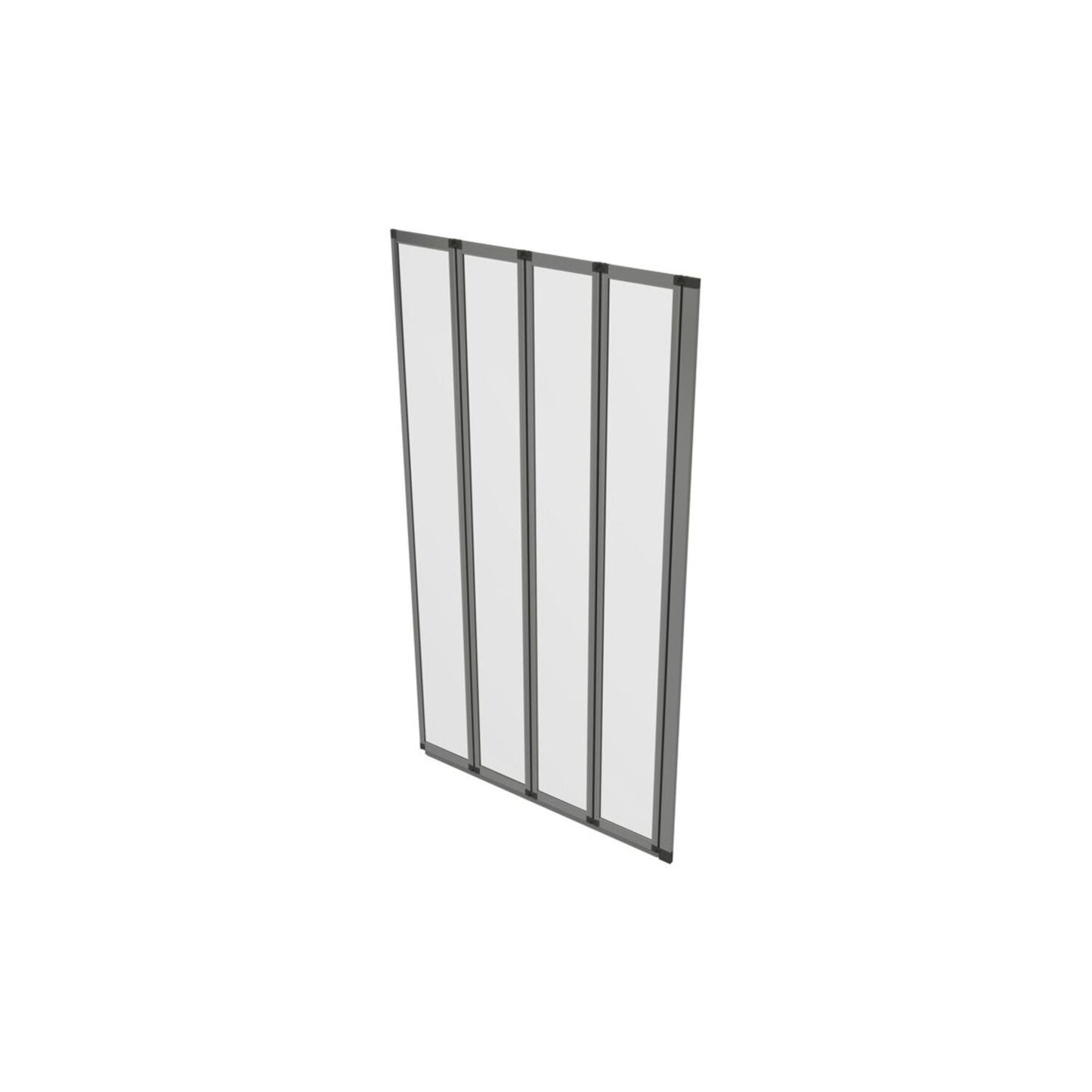 Framed Four Fold Bath Screen (6mm) 815X1400mm - Chrome