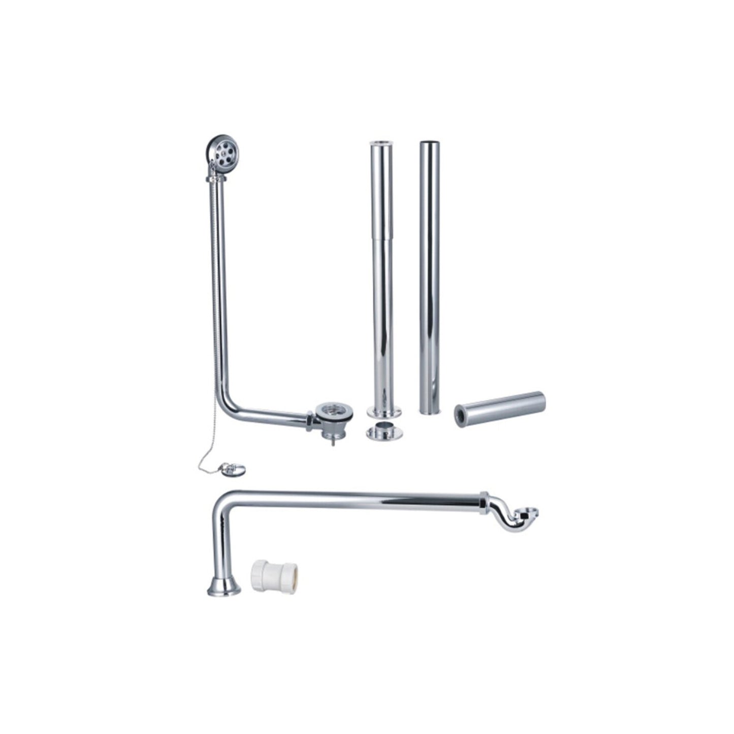 Exposed Bath Plug & Chain Waste W/Pipe Shrouds