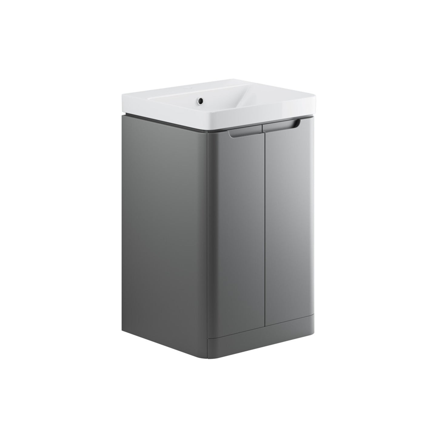 Nuvoro 500mm 2 Door Floor Standing Cloakroom Basin Unit - Matt Grey