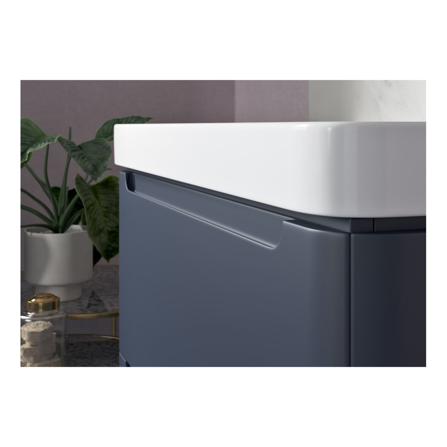 Nuvoro 500mm 2 Door Floor Standing Cloakroom Basin Unit - Matt Indigo