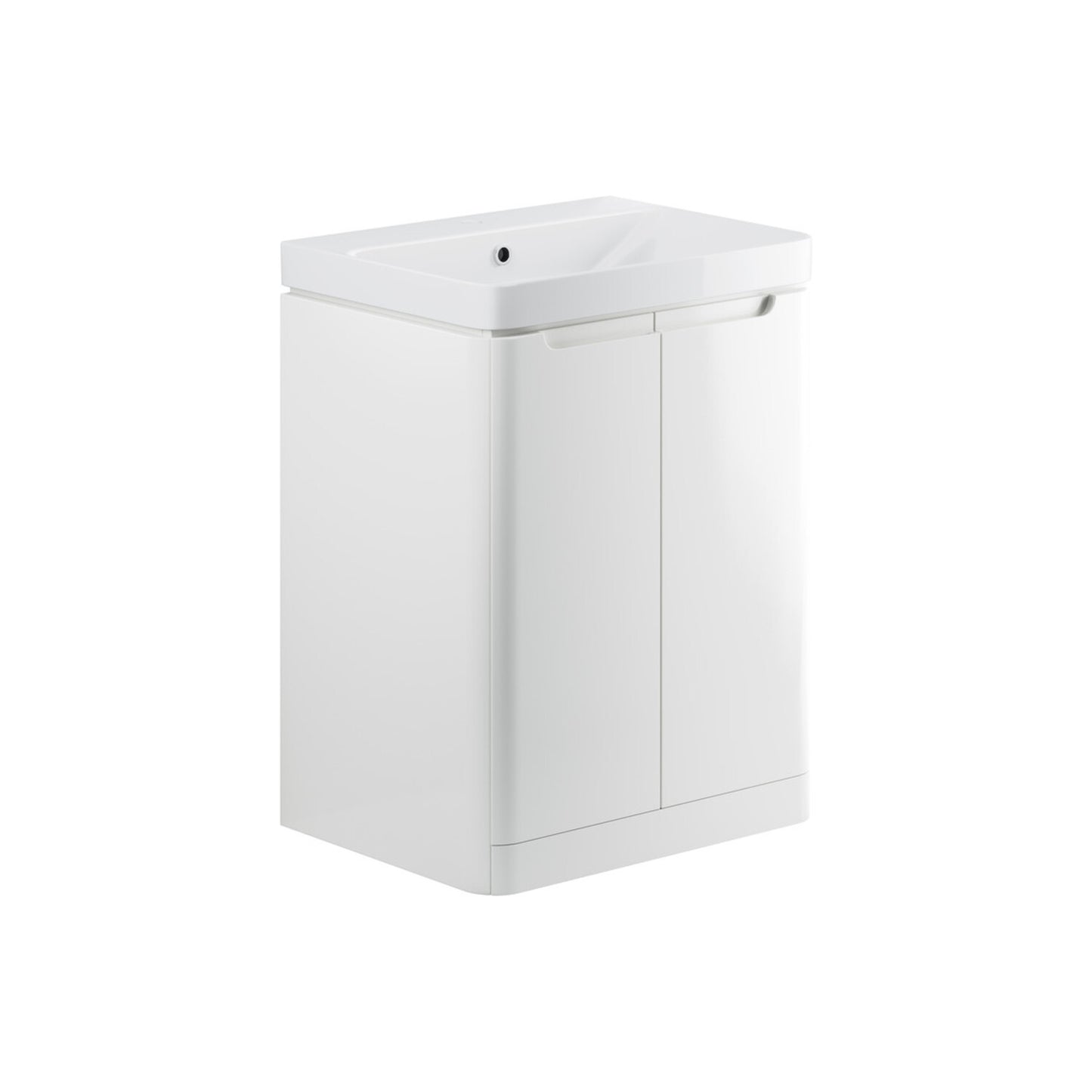 Nuvoro 605mm 2 Door Floor Standing Basin Unit - White Gloss
