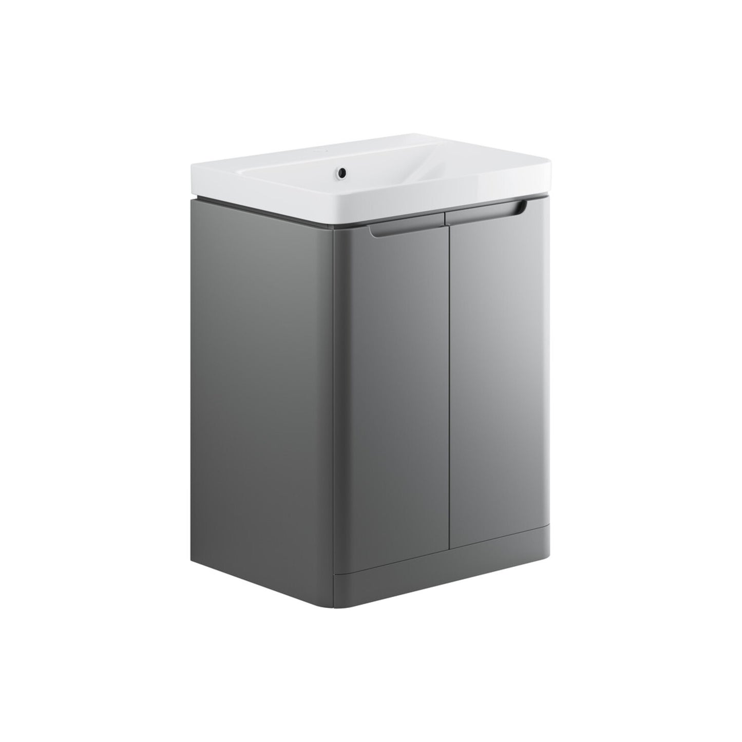 Nuvoro 605mm 2 Door Floor Standing Basin Unit - Matt Grey