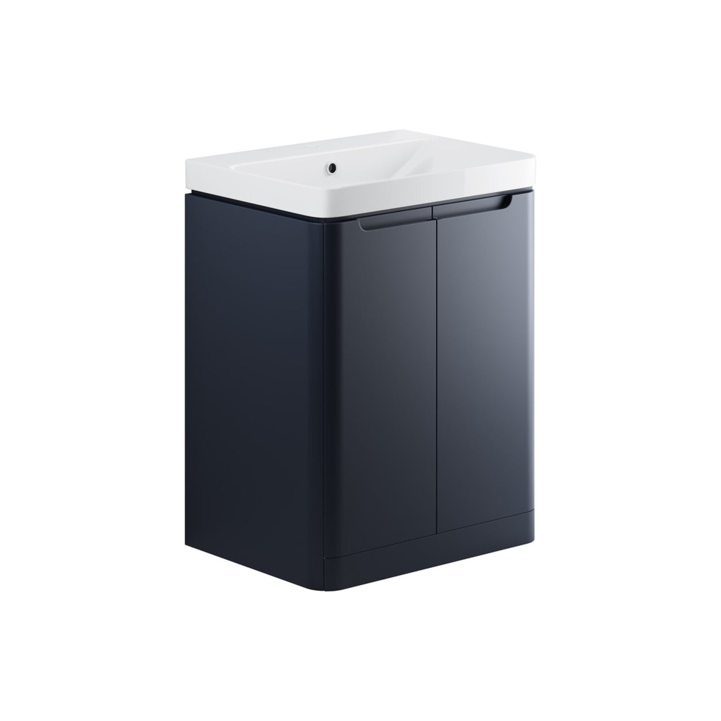 Nuvoro 605mm 2 Door Floor Standing Basin Unit - Matt Indigo