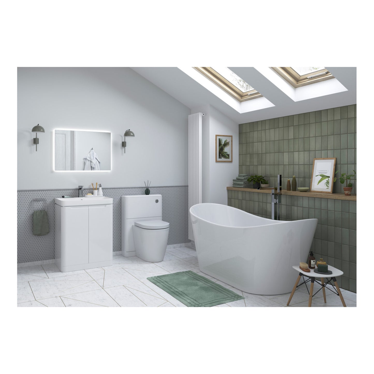 Nuvoro 805mm 2 Drawer Wall Hung Basin Unit - White Gloss