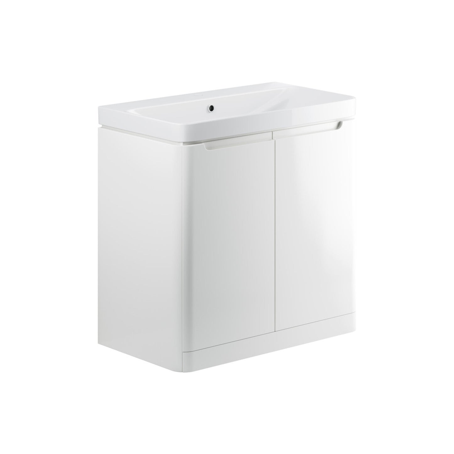 Nuvoro 805mm 2 Door Floor Standing Basin Unit - White Gloss