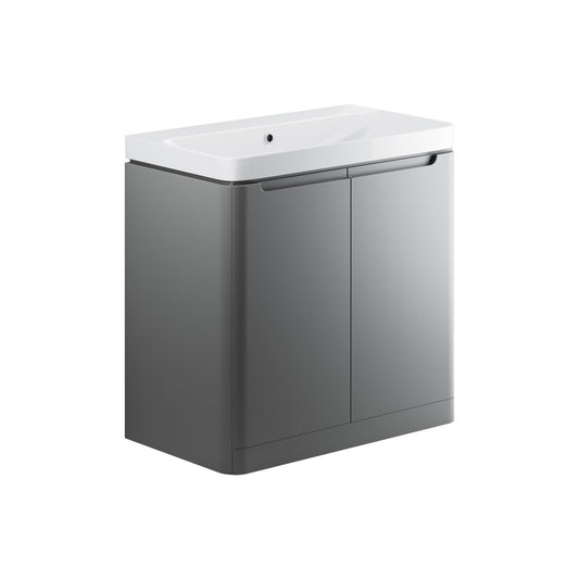 Nuvoro 805mm 2 Door Floor Standing Basin Unit - Matt Grey