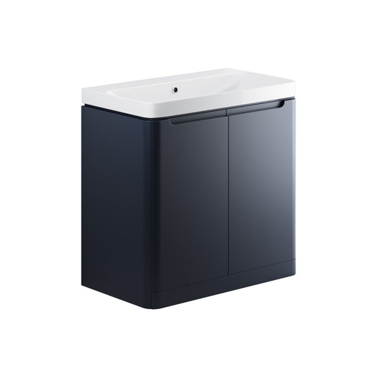 Nuvoro 805mm 2 Door Floor Standing Basin Unit - Matt Indigo
