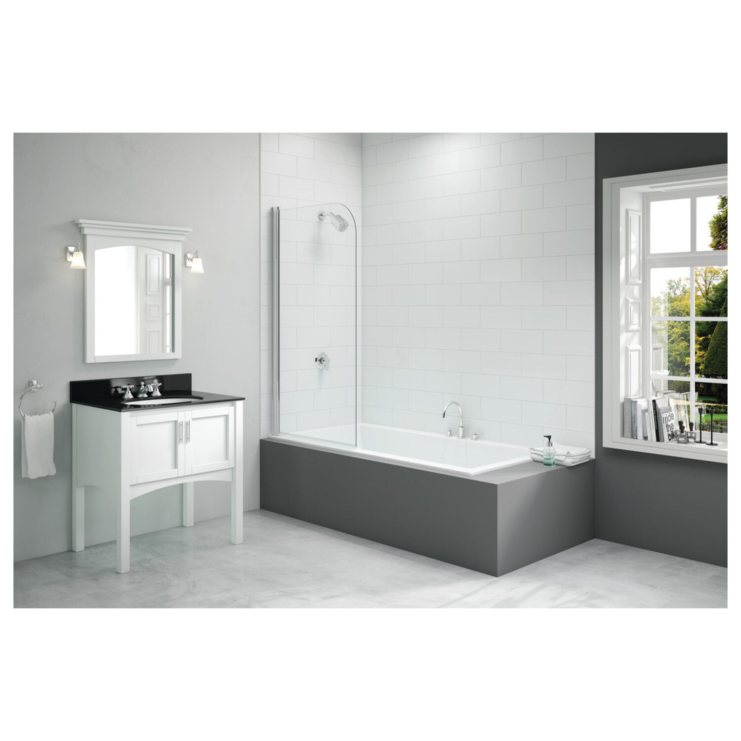 Merlyn Single Curved Bath Screen (6mm) 800X1500mm