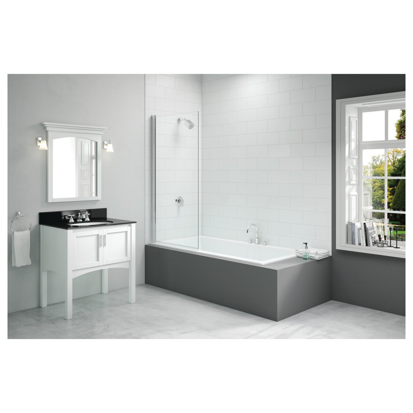 Merlyn Single Square Bath Screen (6mm) 800X1500mm