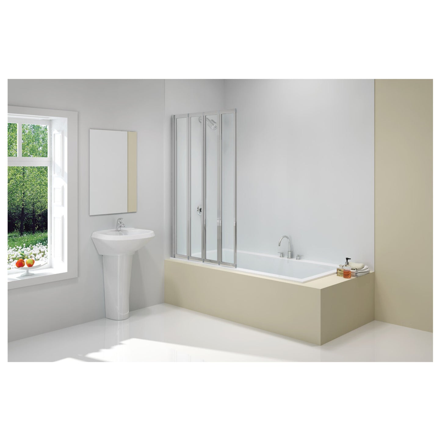 Merlyn 4-Fold Bath Screen (8mm) 850X1400mm