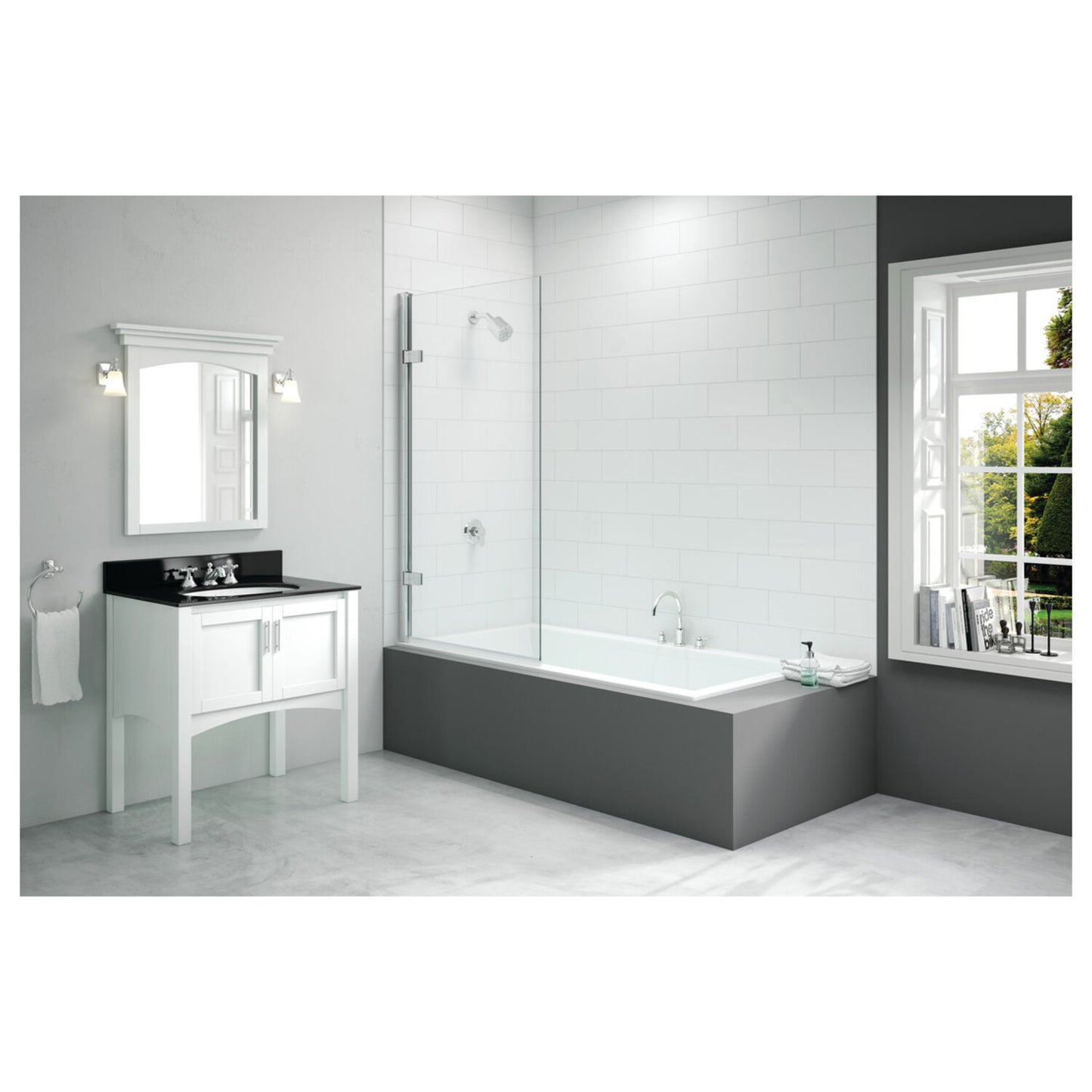 Merlyn Hinged Square Bath Screen (8mm) 850X1500mm