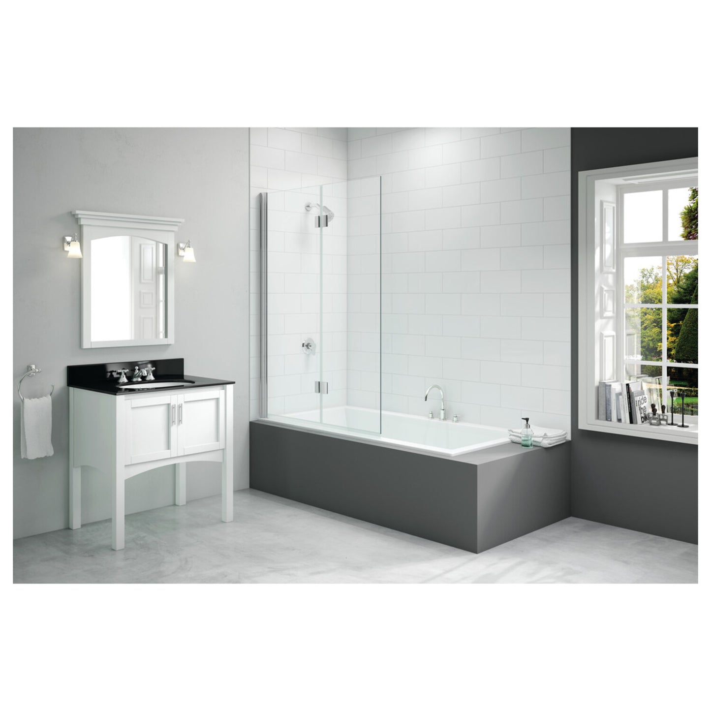 Merlyn 2-Panel Hinged Bath Screen (8mm)