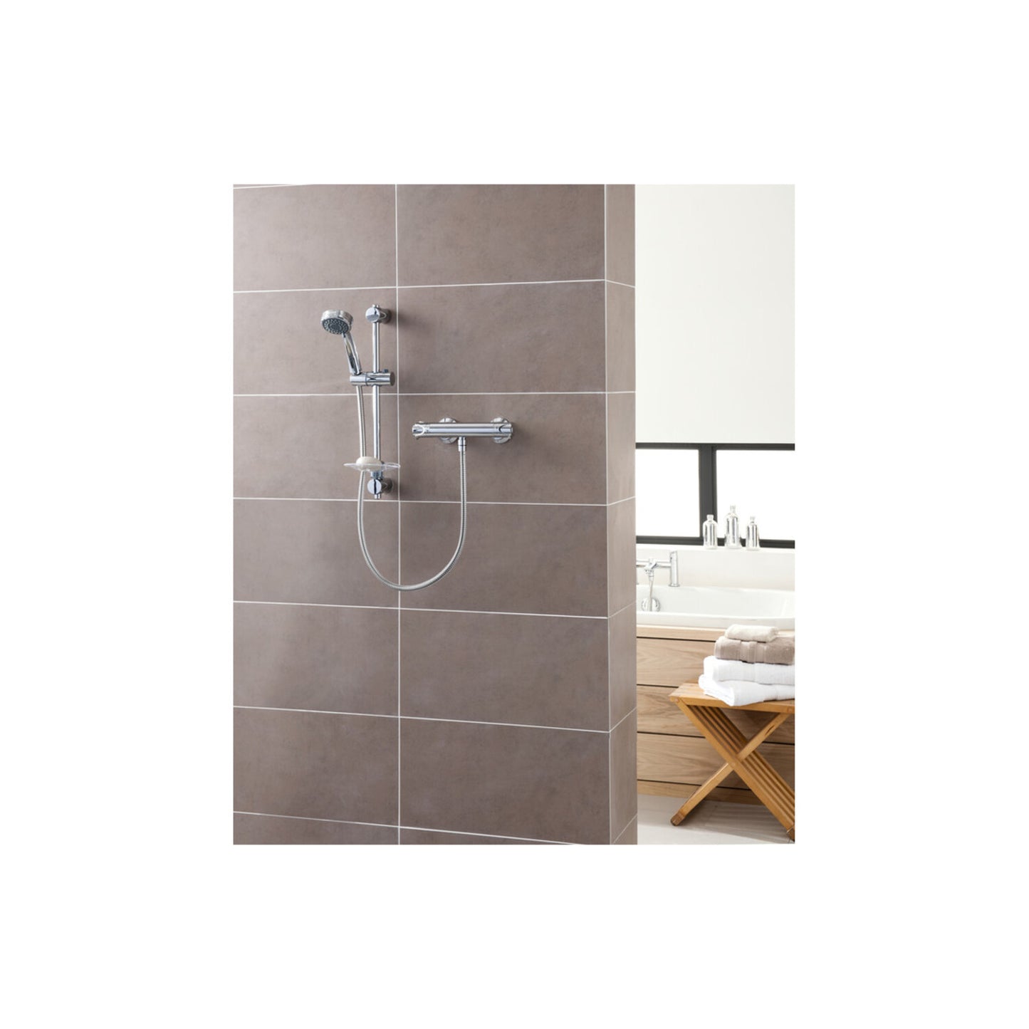 Triton Dene Cool-Touch Thermostatic Bar Mixer Shower - Chrome