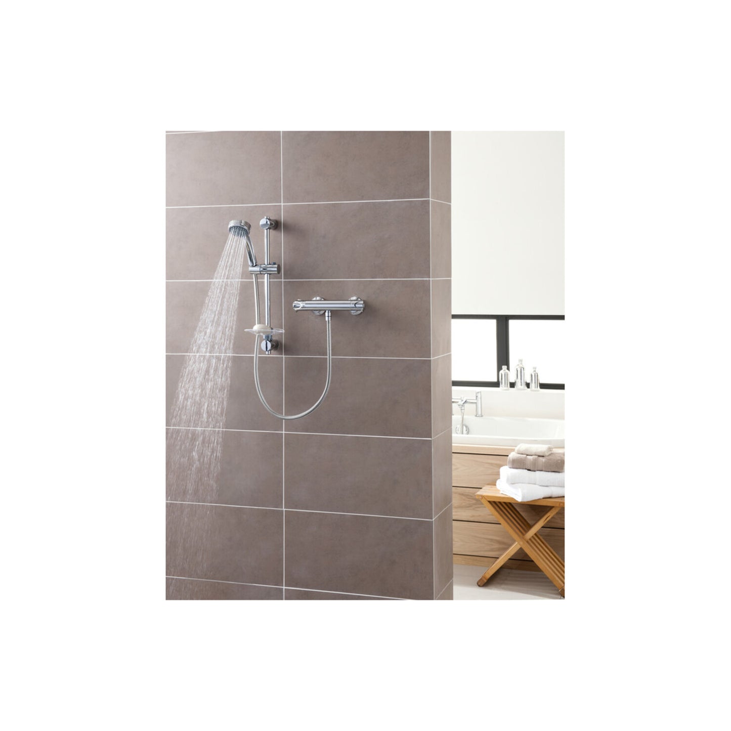 Triton Dene Cool-Touch Thermostatic Bar Mixer Shower - Chrome