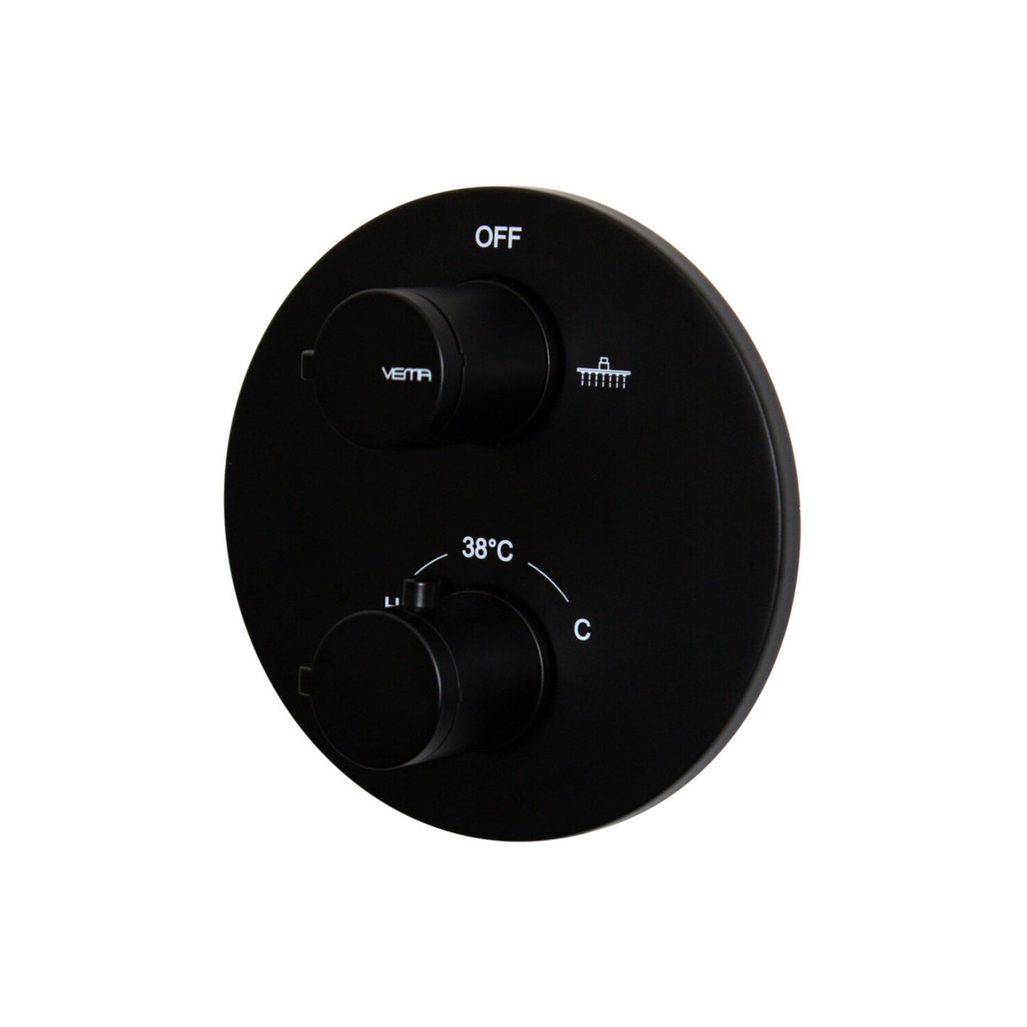 Timea Black Two Outlet Thermostatic Valve