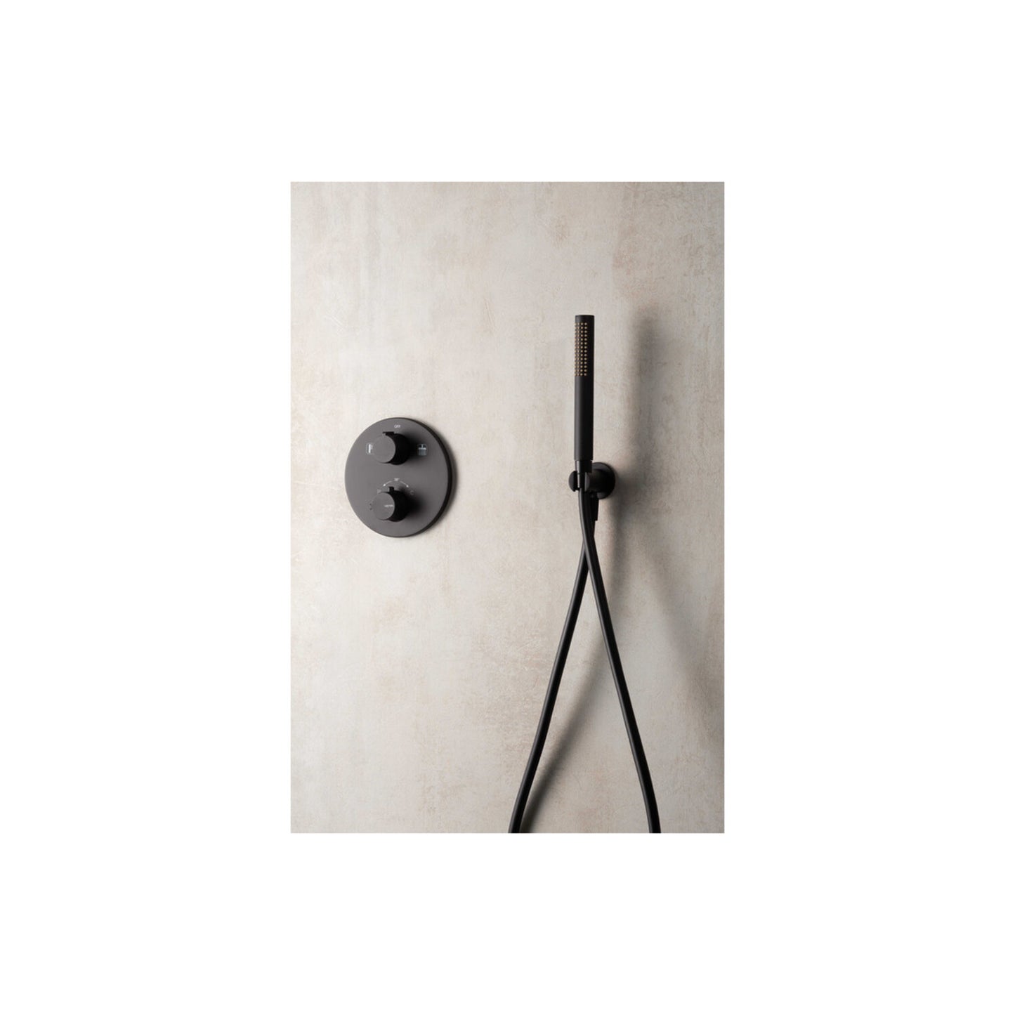 Timea Black Two Outlet Thermostatic Valve