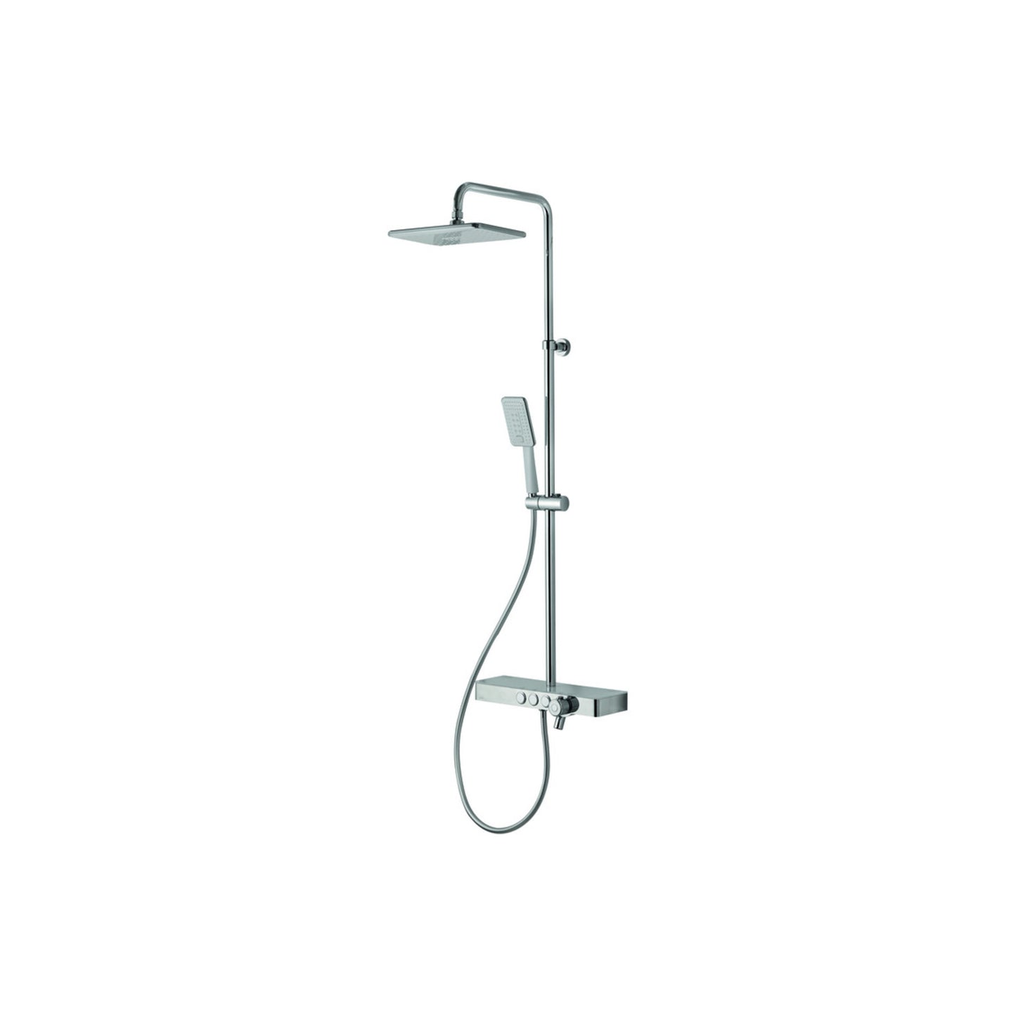 Thermostatic Shower Column W/Fixed Head Riser Shelf & Foot Wash