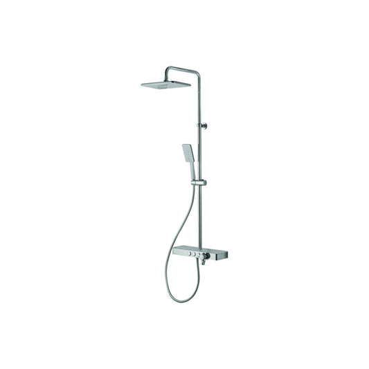 Thermostatic Shower Column W/Fixed Head Riser Shelf & Foot Wash